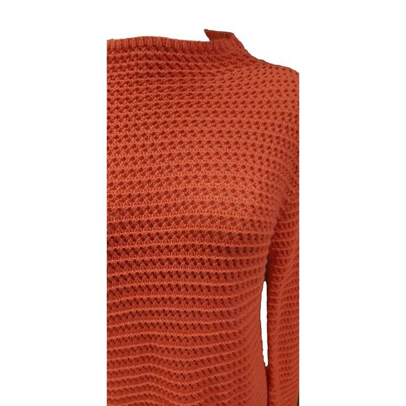 Free People Beach Keyhole Back Sweater Dress Salmon Pink Long Sleev Fauxchet - Picture 3 of 4